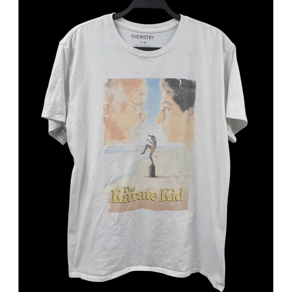Chemistry The Karate Kid Movie Graphic Mens Large‎ T Shirt White Pullover Top